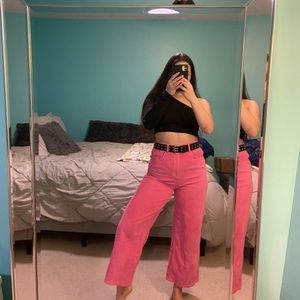 Hot Pink Wide Leg Jeans